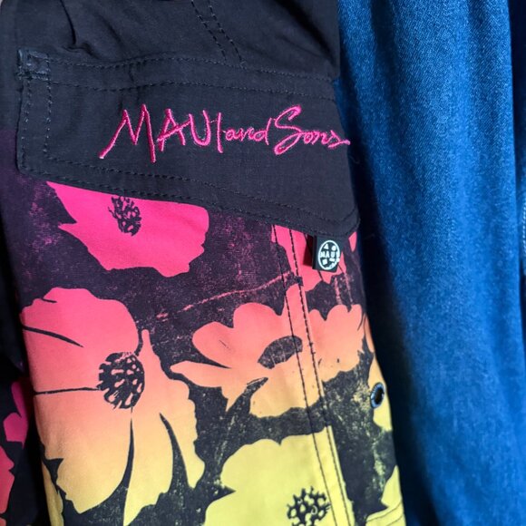 Maui & Sons Boardshorts   SZ 37" Waist   Baltic   New With Tags - Picture 3 of 4